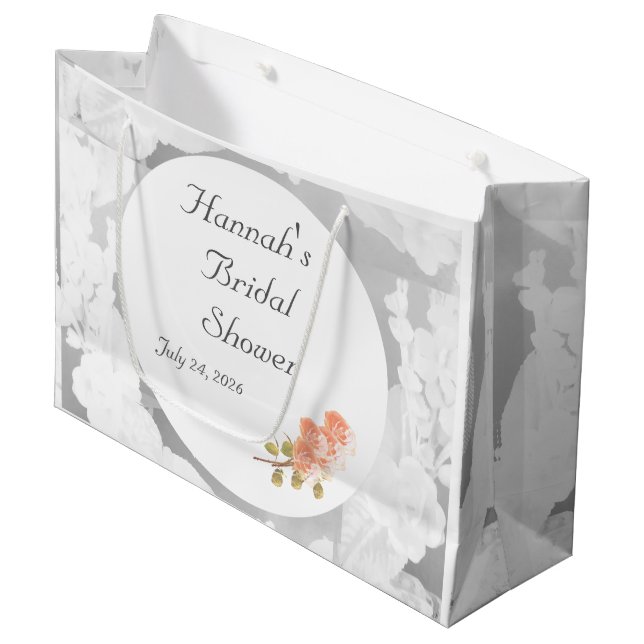 Bolsa De Regalo Grande Ducha de Novia Personalizable (Angulo Anverso)