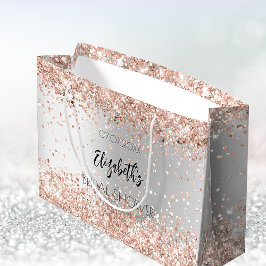 Bolsa De Regalo Grande Ducha de novia rosa plateado oro nombre