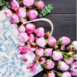 Bolsa De Regalo Grande Ducha de novios Blue and White Toile de Jouy