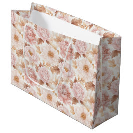 Bolsa De Regalo Grande Ducha Nupcial Floral de Rosas Rosadas