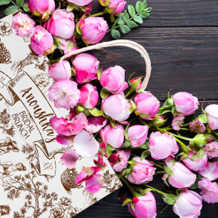 Bolsa De Regalo Grande Ducha nupcial marrón y blanca de Jouy