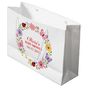 Bolsa De Regalo Grande Ducha para Bebé Niña Mariquita Flor Silvestre
