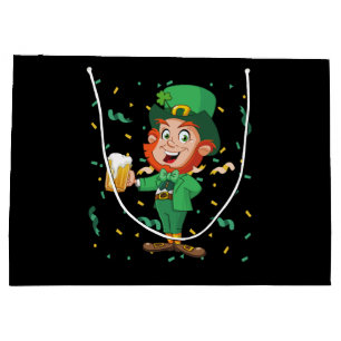 Bolsa De Regalo Grande Duende bebiendo cerveza día de San Patricio