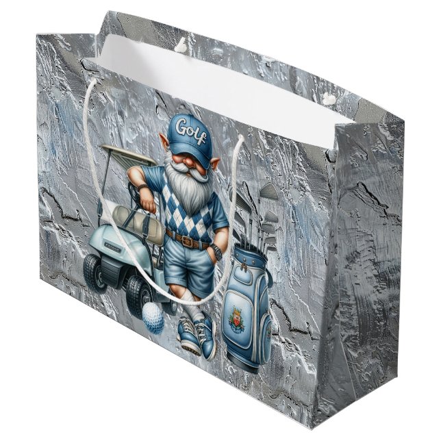 Bolsa De Regalo Grande Duende de Golf de Plata (Angulo reverso)