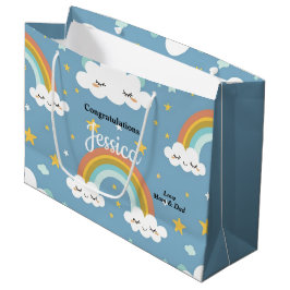 Bolsa De Regalo Grande Dulce Arcoíris y Nube Baby Shower 12,5” l x 4” a