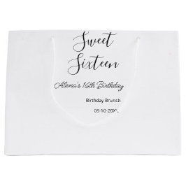 Bolsa De Regalo Grande Dulce brunch de 16 años nombre de 16 cumpleaños d