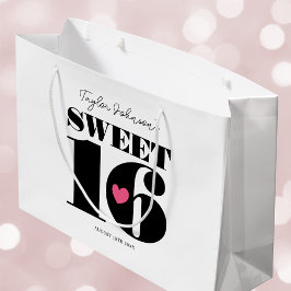Bolsa De Regalo Grande Dulce Dieciséis Aniversario Retro Adolescente Rosa