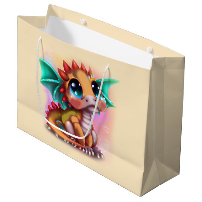 Bolsa De Regalo Grande Dulce Kawaii Baby Dragon (Angulo Anverso)