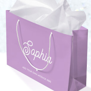 Bolsa De Regalo Grande Dulce Nombre Personalizado Cumpleaños Moderno Lind