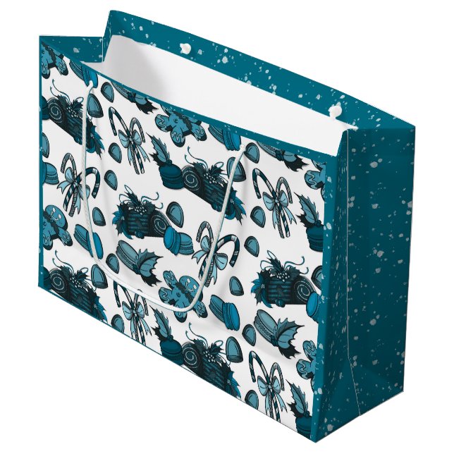Bolsa De Regalo Grande Dulces Navideños - Hielo (Sólido) (Angulo Anverso)
