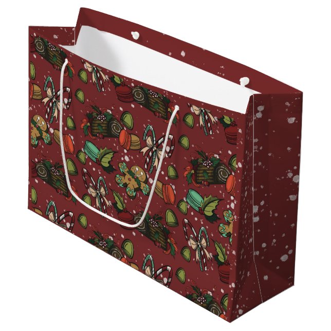 Bolsa De Regalo Grande Dulces Navideños- Menta (Color) (Angulo Anverso)