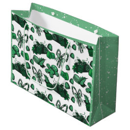 Bolsa De Regalo Grande Dulces Navideños - Menta (Sólido)