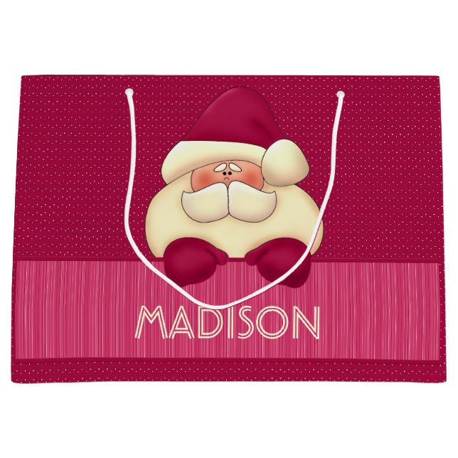 Bolsa De Regalo Grande Dulces puntos de Santa Rosa y Polka (Anverso)