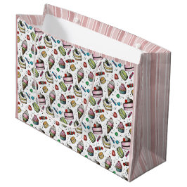 Bolsa De Regalo Grande Dulces Retro - Blanco