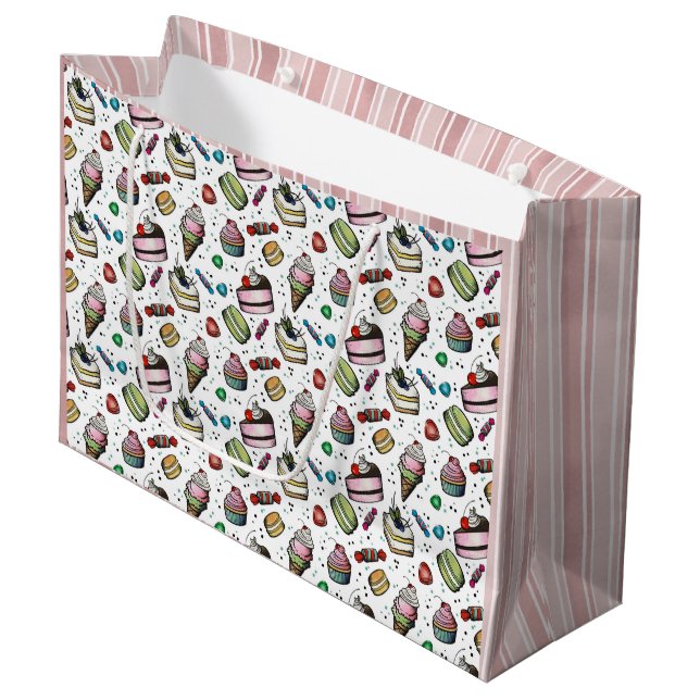 Bolsa De Regalo Grande Dulces Retro - Blanco (Angulo Anverso)
