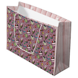 Bolsa De Regalo Grande Dulces Retro - Rosa