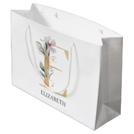 Bolsa De Regalo Grande E Monograma Floral Personalizado