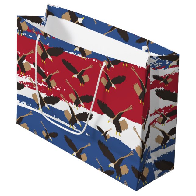 Bolsa De Regalo Grande Eagle Bird USA Bandera Patriótica Americana (Angulo Anverso)