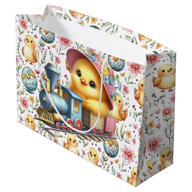 Bolsa De Regalo Grande Easter Train Chick Gift Bag (Angulo reverso)
