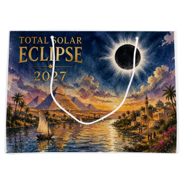 Bolsa De Regalo Grande Eclipse Total Solar 2027 Egipto (Anverso)