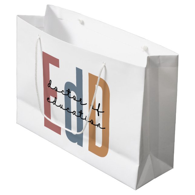 Bolsa De Regalo Grande EdD Médico De Educación Graduada (Angulo Anverso)