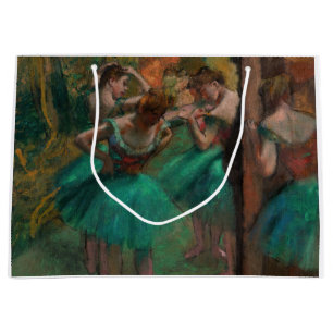 Bolsa De Regalo Grande Edgar Degas - Bailarinas, rosadas y verdes