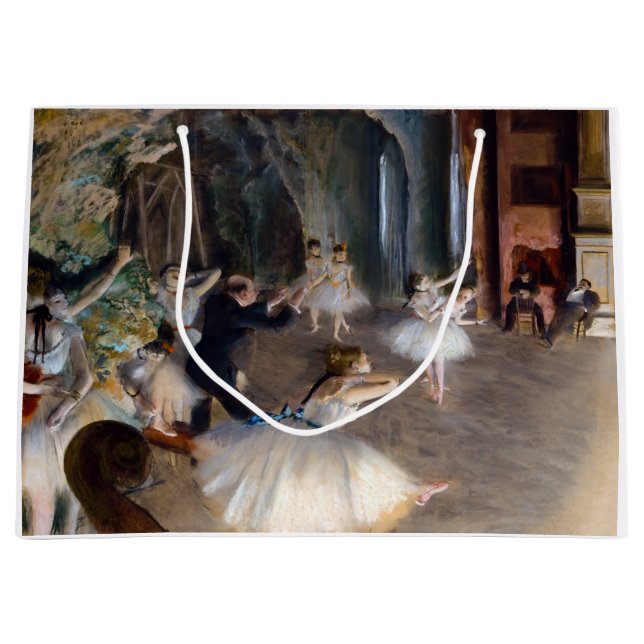 Bolsa De Regalo Grande Edgar Degas - El ensayo del ballet en escena (Anverso)