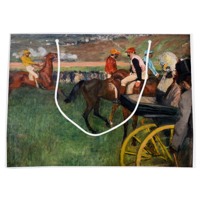 Bolsa De Regalo Grande Edgar Degas - En las carreras (Anverso)