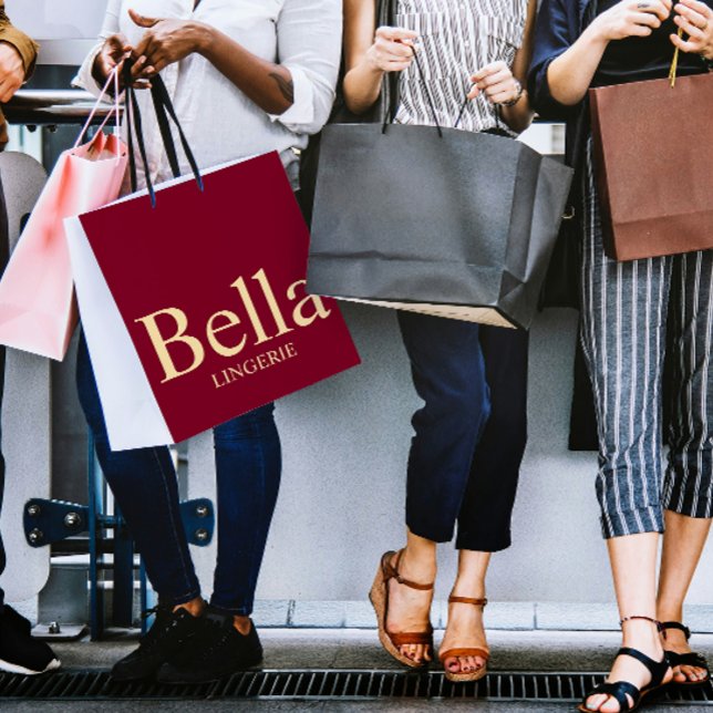 Bolsa De Regalo Grande Editable Elegant Lingerie Branding Design  (Subido por el creador)