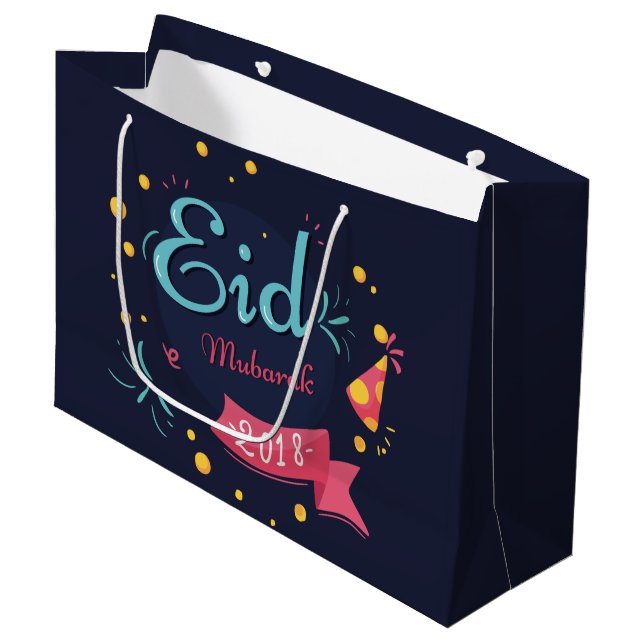 Bolsa De Regalo Grande Eid Mubarak (Angulo Anverso)
