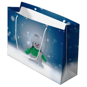 Bolsa De Regalo Grande El adorable personaje de muñeco de nieve de Navida
