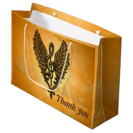 Bolsa De Regalo Grande El alma de la melodía, un armazón dorado con alas.