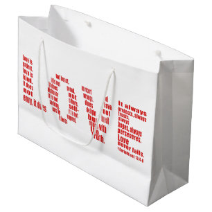 Bolsa De Regalo Grande El amor es... 1 Corinthians 13:4-8 Biblia Verse