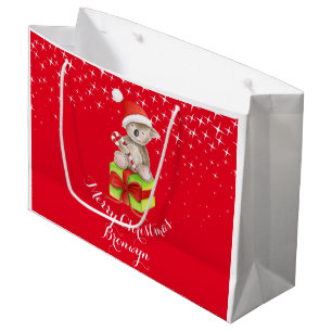 Bolsa De Regalo Grande El arte lindo del oso de koala nombró navidad