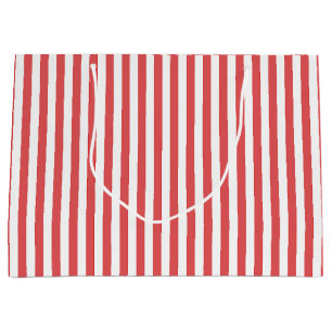 Bolsa De Regalo Grande El bastón de caramelo raya el bolso del regalo -