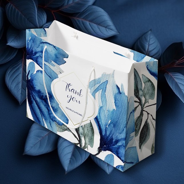 Bolsa De Regalo Grande El Boho indigo azul moderno personalizado (Subido por el creador)