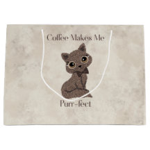 El café me hace purr-fecto-café Bean-Cat- medio