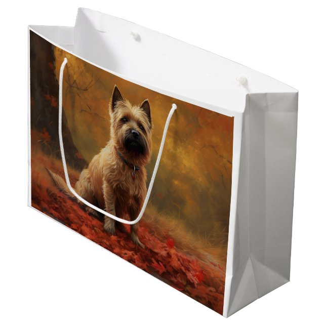 Bolsa De Regalo Grande El Cairn Terrier se inspira en las hojas de otoño (Angulo Anverso)