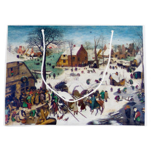 Bolsa De Regalo Grande El censo en Belén, Pieter Bruegel