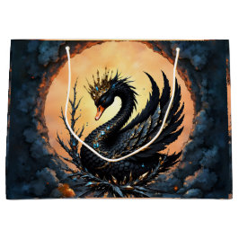 Bolsa De Regalo Grande El cisne de obsidiana de la gracia a la luz de la 