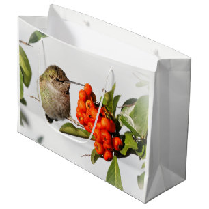 Bolsa De Regalo Grande El colibrí de Anna en Berry Bush