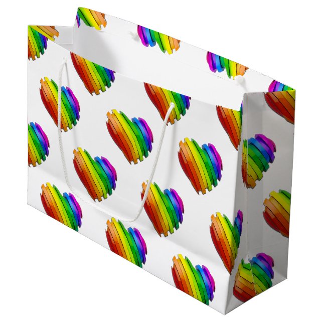 Bolsa De Regalo Grande El corazón tridimensional escultural de SlipperyJo (Angulo Anverso)
