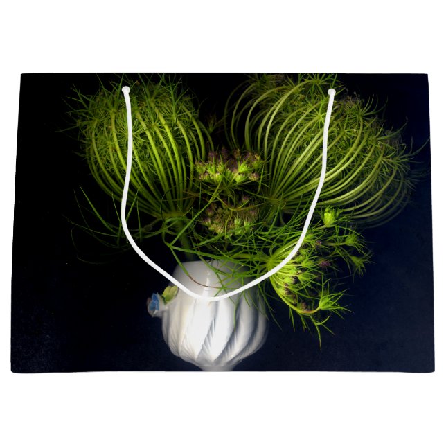 Bolsa De Regalo Grande "El corazón verde en negro" (Anverso)