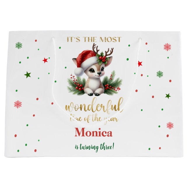 Bolsa De Regalo Grande El cumpleaños de los navidades más maravillosos (Anverso)