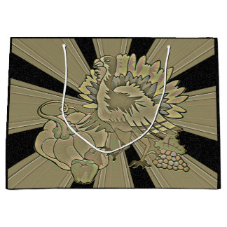 Bolsa De Regalo Grande El Día de Acción de Gracias tallado Turquía -