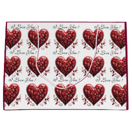 Bolsa De Regalo Grande El día de San Valentín Corazones Rojos Te Amo