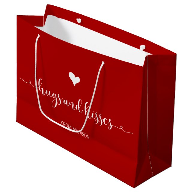Bolsa De Regalo Grande El día de San Valentín de abrazos y besos (Angulo Anverso)