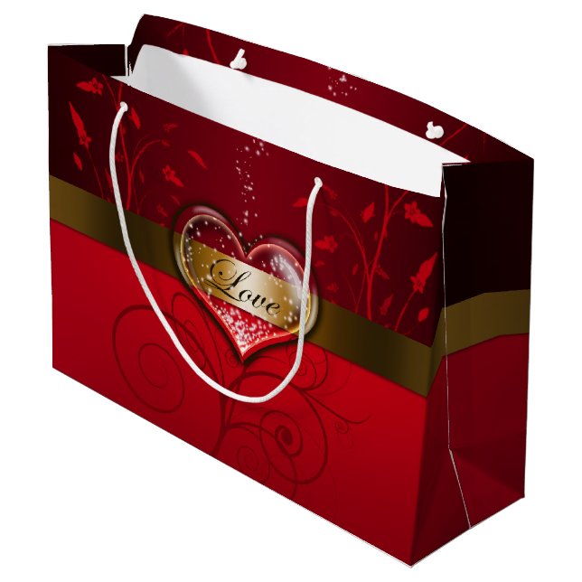 Bolsa De Regalo Grande El día de San Valentín de amor (Angulo reverso)
