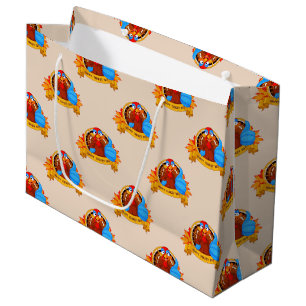 Bolsa De Regalo Grande El divertido diseño de Acción de Gracias al estilo