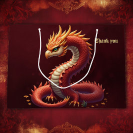 Bolsa De Regalo Grande El dragón serpiente dorado.